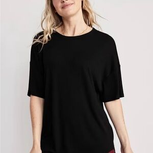 Old Navy Women’s UltraLite Rib-Knit Tunic T-Shirt Blackjack Size Small